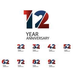 Year Anniversary Set Elegant Vector Template Design Illustration