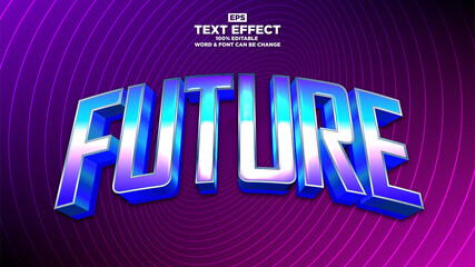 Naklejka na ściany i meble Modern futuristic editable text effect. Synthwave typography concept