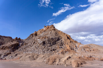 Valley of the Moon is located 8 miles west of San Pedro de Atacama. It has various stone and sand formations which have been carved by wind and water.