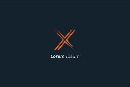 Letter X 3d technological creative business gradient logo.
