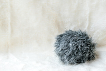 gray fur on white fur background