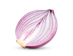 red onion slices isolated on white