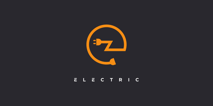 Letter E logo with modern creative electric concept Premium Vector