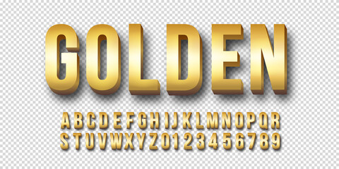 Gold 3d font vector