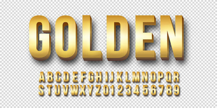 Gold 3d Font Vector