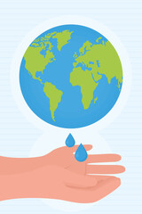earth planet and handwashing