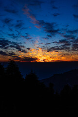 Sunset view from mountains in Himachal Pradesh