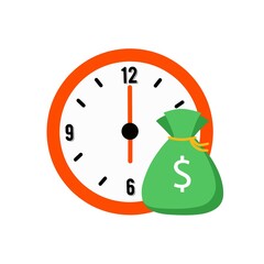 Illustration Vector Graphic of Time is Money Suitable for Banner,Poster,Background.