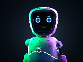 cyborg or robot assistant in dark