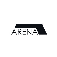 Arena logo icon sign Sports cultural building stadium symbol emblem brand Modern abstract geometric design style Fashion print clothes apparel greeting invitation card cover flyer poster banner ad
