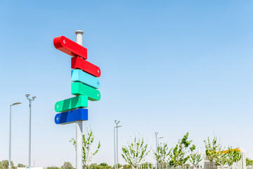 Blank Sign Post at sunny day.