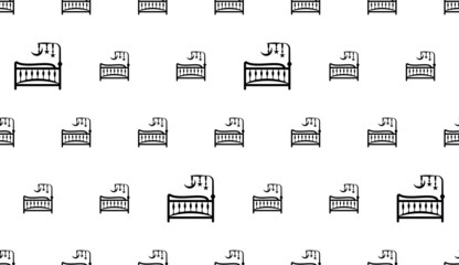 Baby Bed Icon Seamless Pattern M_2109001
