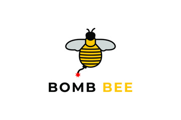 bomb Bee Logo Design Template. Vector Graphic