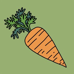 Doodle freehand sketch drawing of carrot vegetable.