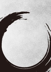銀の和紙に黒い円が描かれた背景