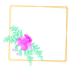 Watercolour floral frame with flowers Premium Vector leaves, watercolor flowers
