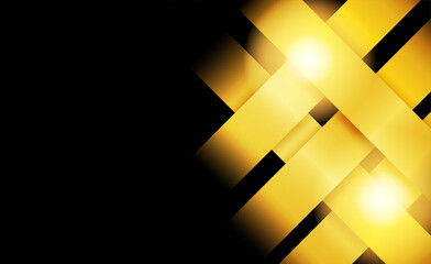 Abstract. Golden overlap layer on black background. light and shadow. modern futuristic background. Vector.