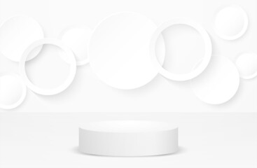 Abstract. Circle white background. light and shadow. Vector.