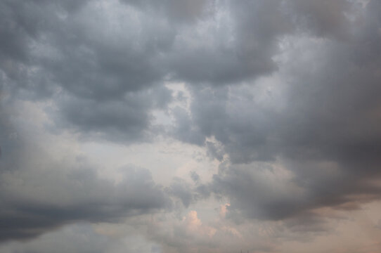 gray clouds against the background of the morning sky, dawn.