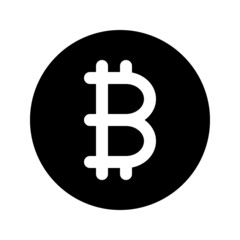 Illustration vector graphic icon of Bitcoin Crypto Currency. Solid Style Icon. Vector illustration isolated on white background. Perfect for website or application design.