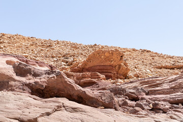 Fantastically  beautiful landscape in a nature reserve near Eilat city - Red Canyon, in southern...