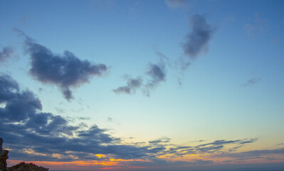 夕焼け　朝焼け　空　雲　背景　背景素材