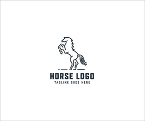 Vector linear monoline icons and logo design elements - horse vector