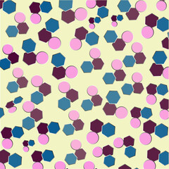 Seamless pattern with different geometric figures. Vector