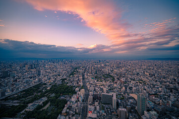 Obraz premium 大阪市の夕景