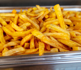 Fried French fries in a cafe.