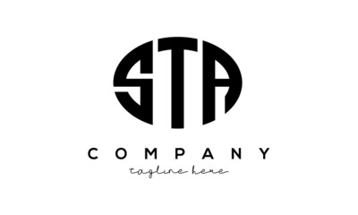 STA three Letters creative circle logo design	