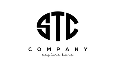 STC three Letters creative circle logo design	
