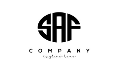 SAF three Letters creative circle logo design