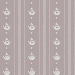 Fototapeta na wymiar Light pink vintage striped victorian style retro seamless wallpaper with ornaments