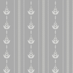Fototapeta na wymiar Grey vintage striped victorian style retro seamless wallpaper with ornaments