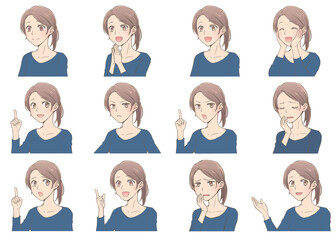 女性表情セット
