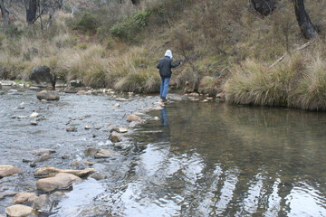 Fototapeta na wymiar fishing in the river