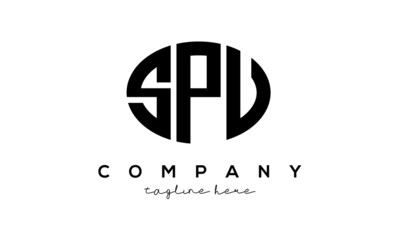 SPU three Letters creative circle logo design	