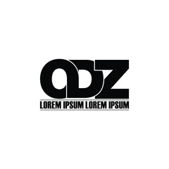 ODZ letter monogram logo design vector