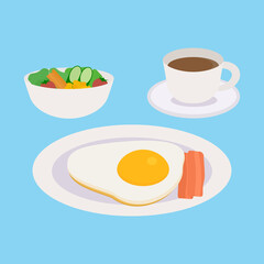 シンプルでかわいい朝ごはんのイラスト