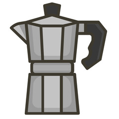 moka pot line icon