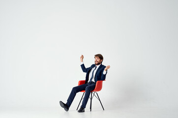 business man sitting in a chair office manager suit
