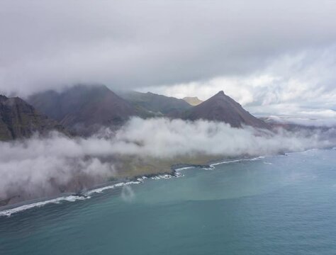 Iceland mountains and Atlantic ocean hyperlapse
