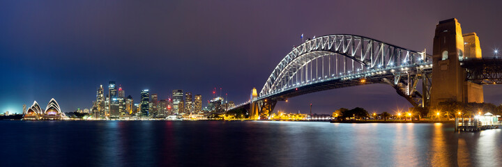 Sydney Harbour Bridge and Opera House at Sunset