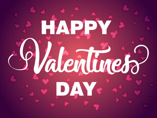 Happy Valentine's day typography on shiny background