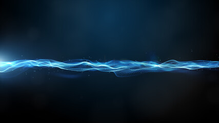 Digital particle wave and light abstract background