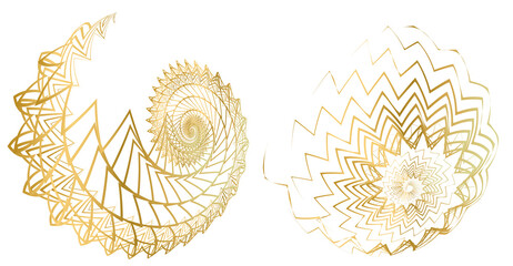 Design elements. Wave of many glittering lines circle. Abstract glow wavy stripes on white background isolated. Vector illustration EPS 10. Glitter waves with lines created using Blend Tool