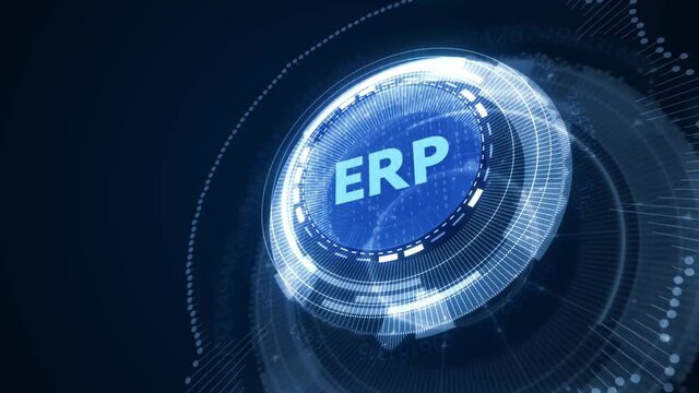 Business, Technology, Internet and network concept. Enterprise Resource Planning ERP corporate company management.