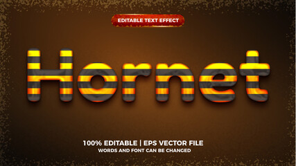 hornet game editable text effect 3d template style