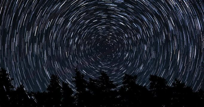 Star trails in the night sky